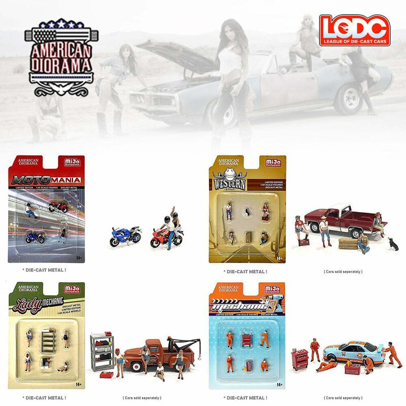 American Diorama 1:64 Mijo限定金屬人偶配件組Moto Mania Street