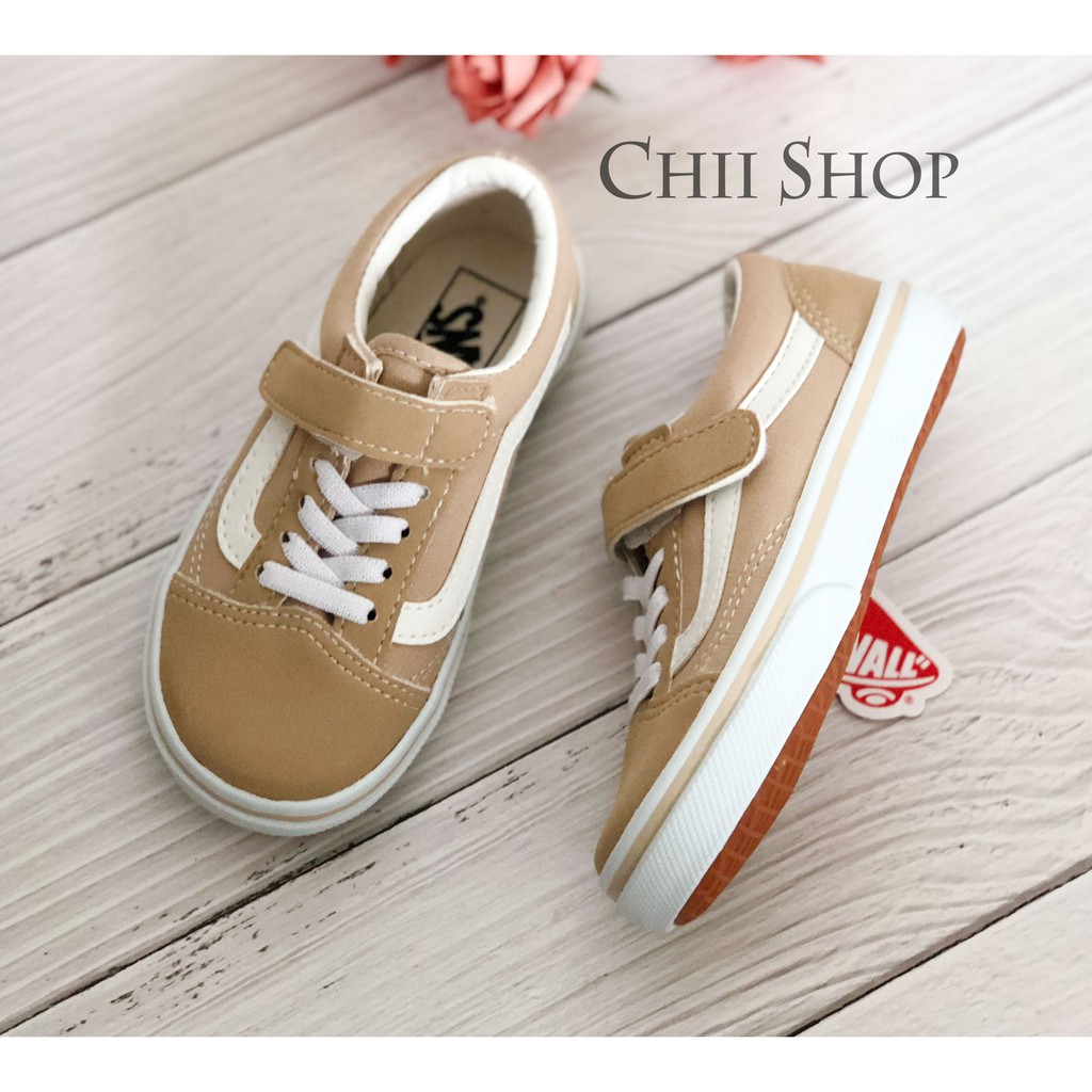 CHII】日本代購Vans OLD SKOOL 童鞋奶茶色奶茶駝色麂皮V36CJ | 蝦皮購物