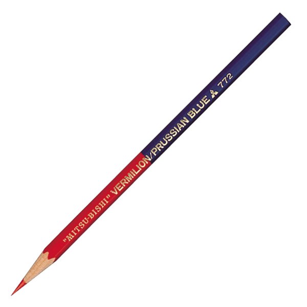 三菱鉛筆六角軸5:5 朱藍鉛筆赤青鉛筆紅藍鉛筆K772 | 蝦皮購物