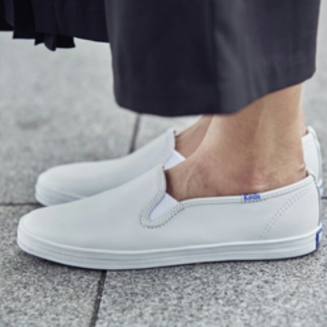 Keds white deals slip on