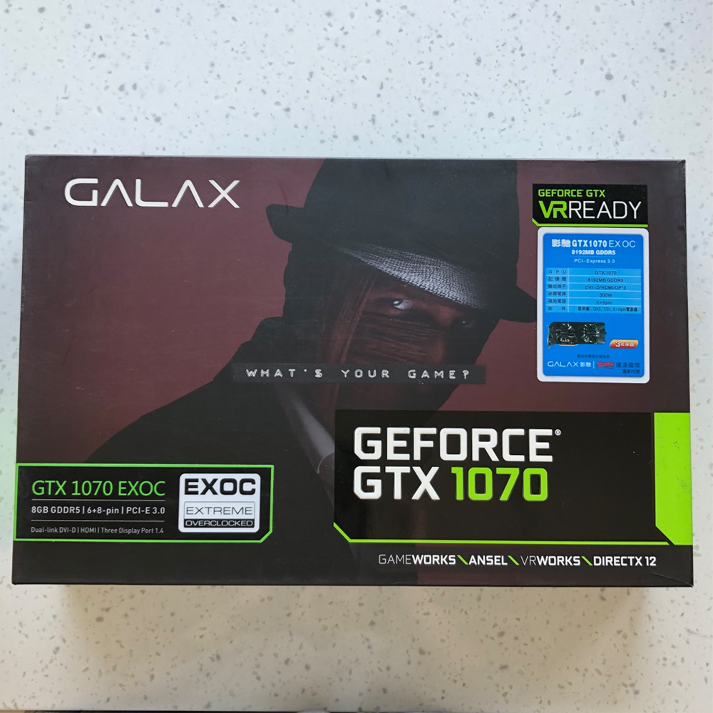 下單前請先聊聊詢問GALAX影馳GTX 1070 EX 8GB GDDR5盒裝品項優良| 蝦皮購物