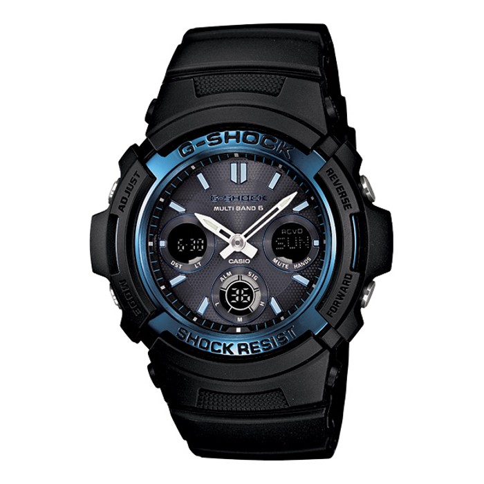 【日本原裝正品】卡西歐 CASIO G-SHOCK 太陽能電波手錶 防水男錶 AWG-M100A-1 超人氣雙顯式腕錶