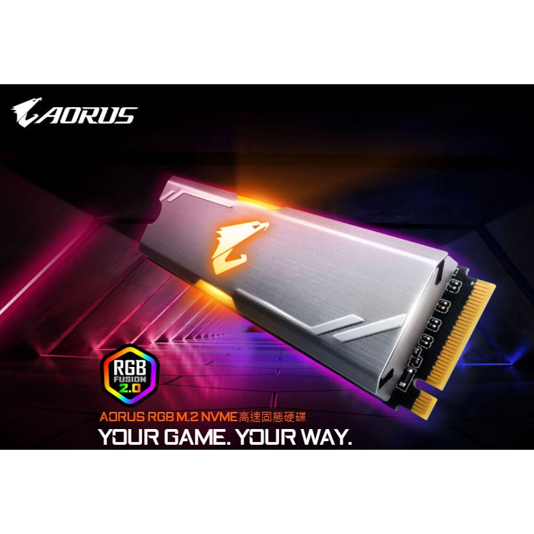 全新 技嘉 AORUS RGB M.2 NVMe SSD 512GB(GP-ASM2NE2512GTTDR