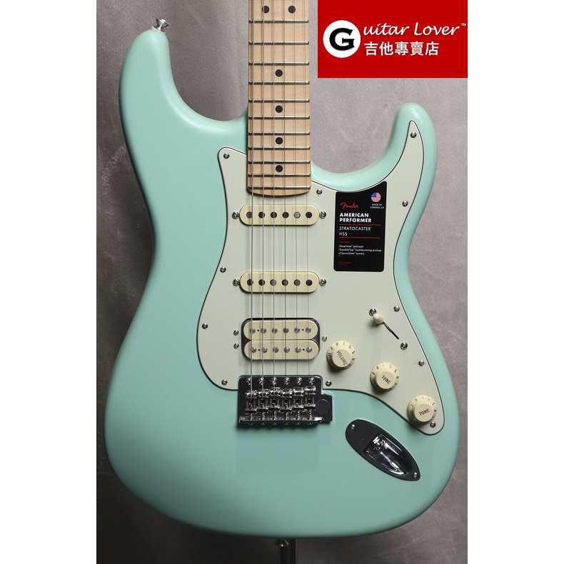 Fender American Performer Stratocaster HSS Satin Surf Green