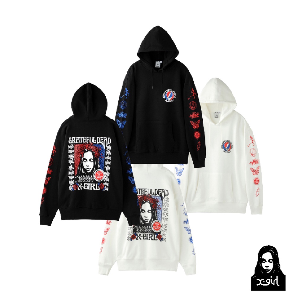 ✨人気　X-girl × GRATEFUL DEAD FACE  HOODIE X-girl（エックスガール）の「X-girl × GRATEFUL DEAD FACE