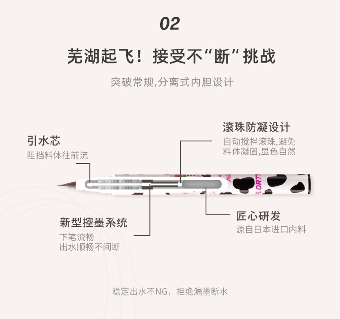 現貨秒發 FLORTTE/花洛莉亚卧蚕笔 眼线液笔 极细持久防水 不晕染棕色 | 蝦皮購物