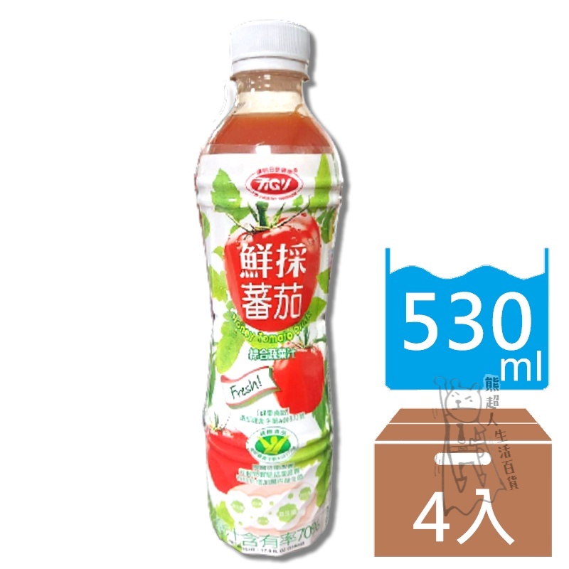 超取限兩組 【愛之味】 鮮採蕃茄汁 530ml*4瓶/ …