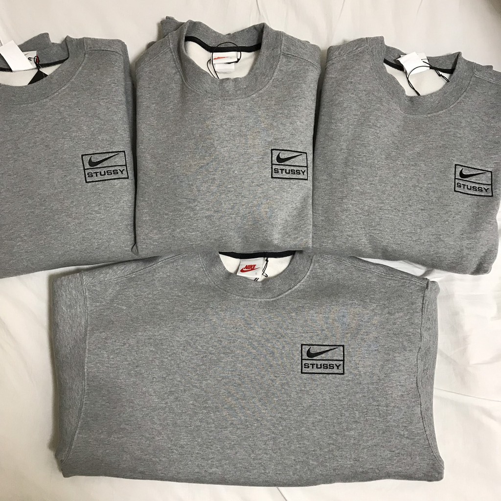 極限量現貨不用等Stussy x Nike U NRG BR Crew Fleece 聯名衛衣灰色