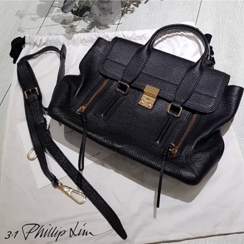 正品3.1 Phillip Lim Pashli Medium Satchel black 附購憑| 蝦皮購物