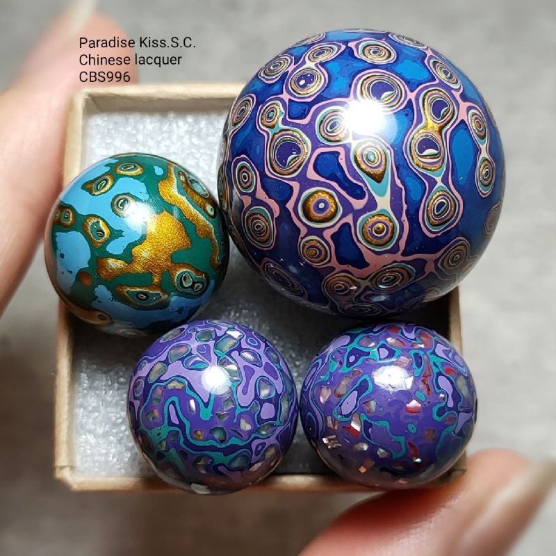 💎CBS996.A-C.Chinese lacquer.大漆珠(大珠).中國非文化物質遺產.黑檀