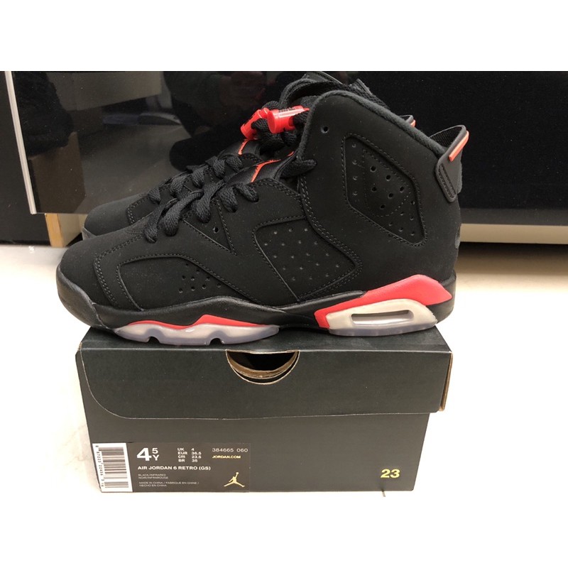 Air Jordan 6 retro OG Infrared GS AJ6 黑紅大魔王384665-060 女鞋