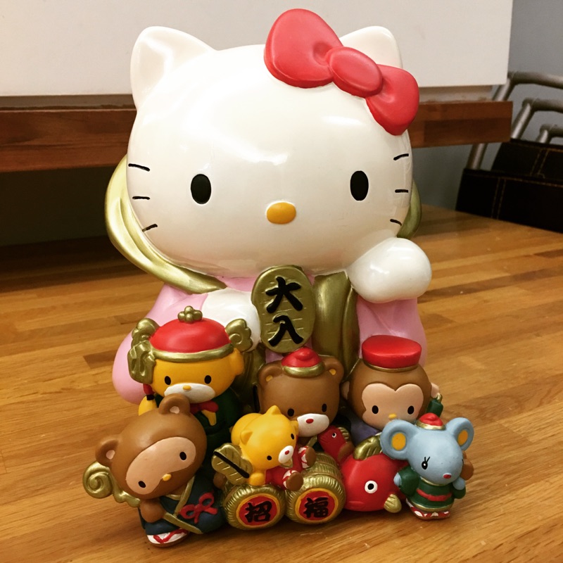 Hello kitty 招財七福神存錢筒撲滿絕版珍藏品| 蝦皮購物