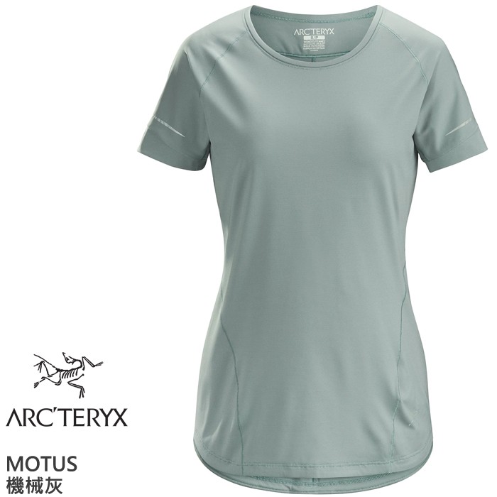 Arc'teryx 始祖鳥加拿大女MOTUS 圓領快乾短袖衫排汗衣T恤機械灰18908