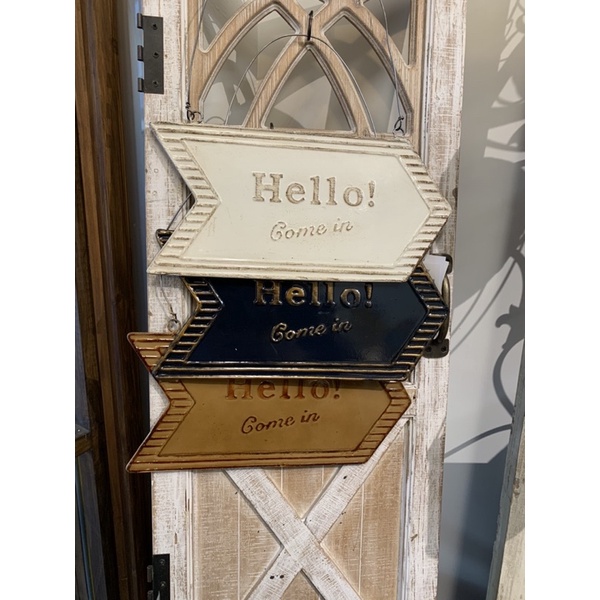 *日雜款—鐵製 左右30cm標示牌—3個顏色/店舖裝飾/花園居家裝飾。豆屋。 | 蝦皮購物