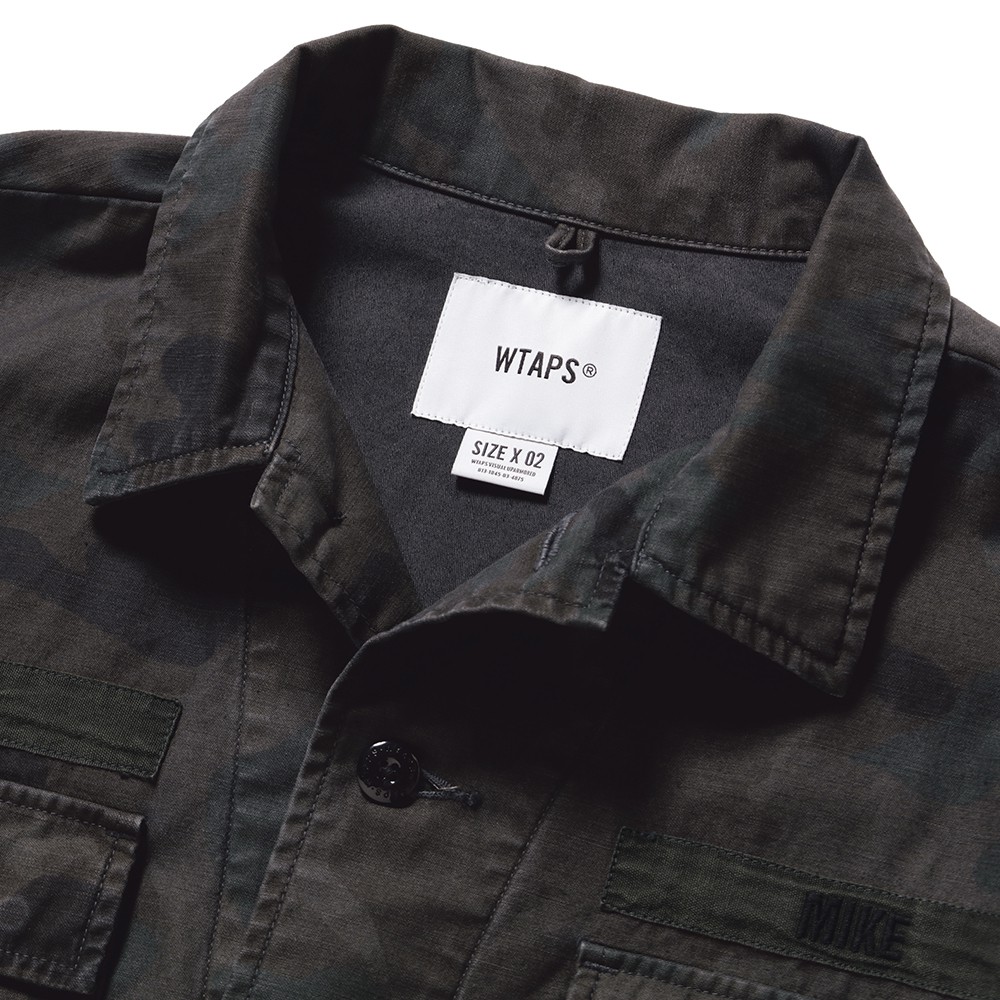 台灣公司貨WTAPS 20SS JUNGLE LS 02 SHIRT COTTON SATIN CAMO 黑
