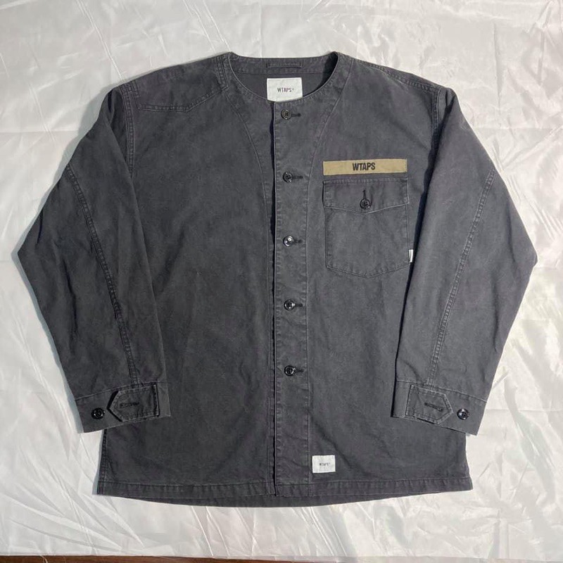 WTAPS 20 SS Scout LS 硫化黑S 水洗黑無領軍襯長袖| 蝦皮購物
