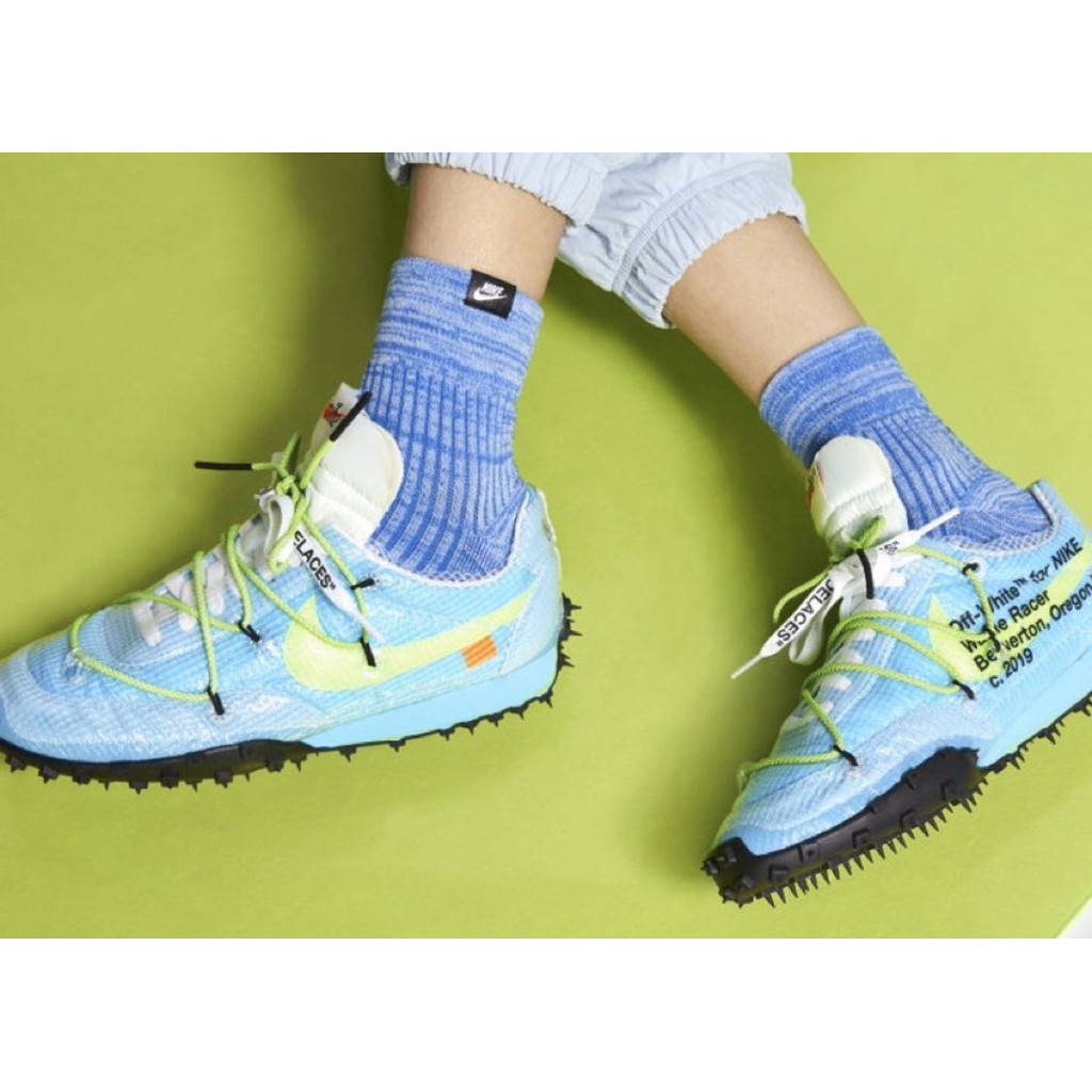 【BS】Nike x Off-White c/o Virgil Abloh Waffle Racer 慢跑鞋 天空藍