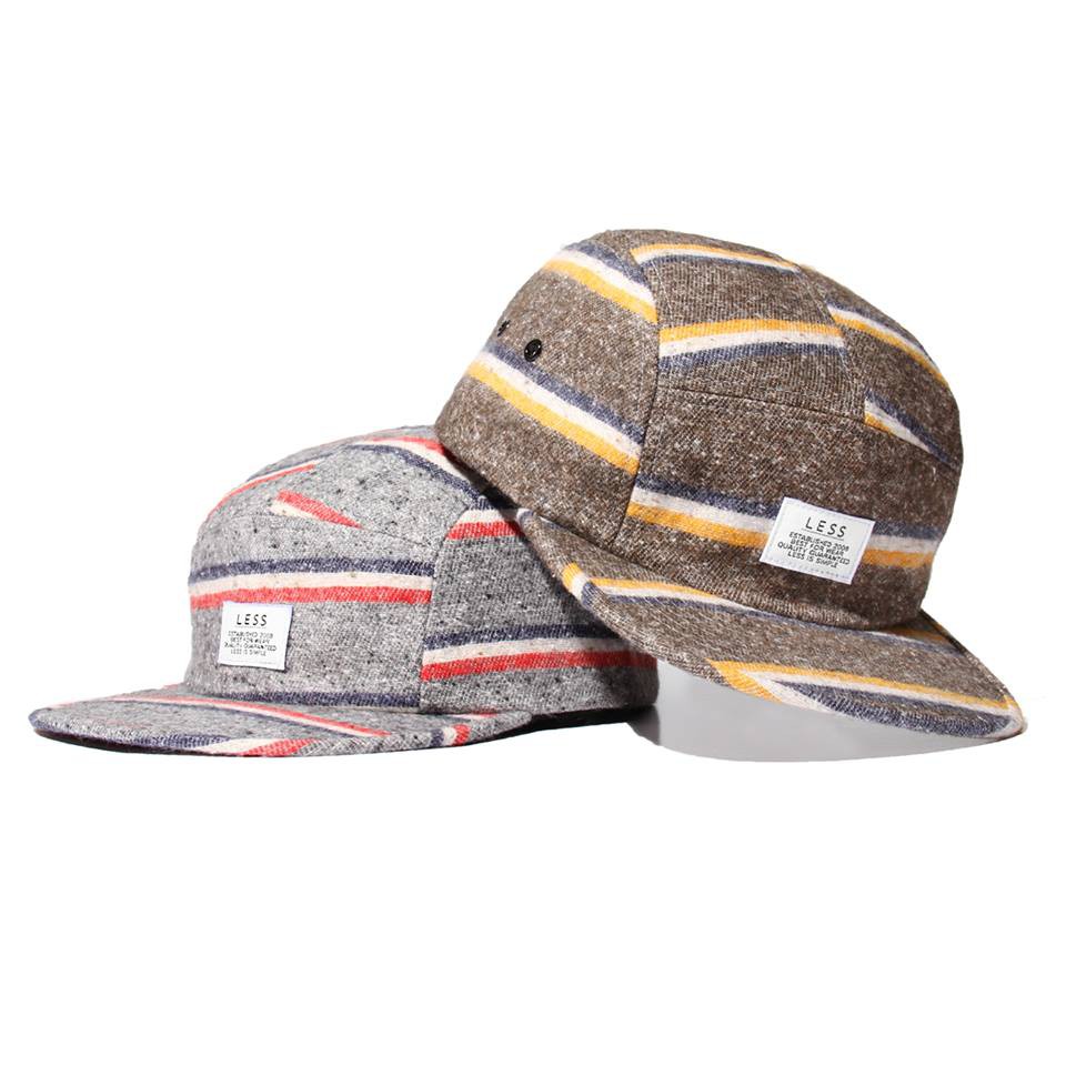 { POISON } LESS SIMPLE STRIPE WOOL LOGO CAMP CAP 線條羊毛五片帽 | 蝦皮購物