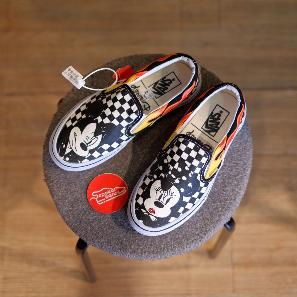 Mickey mouse velcro vans best sale