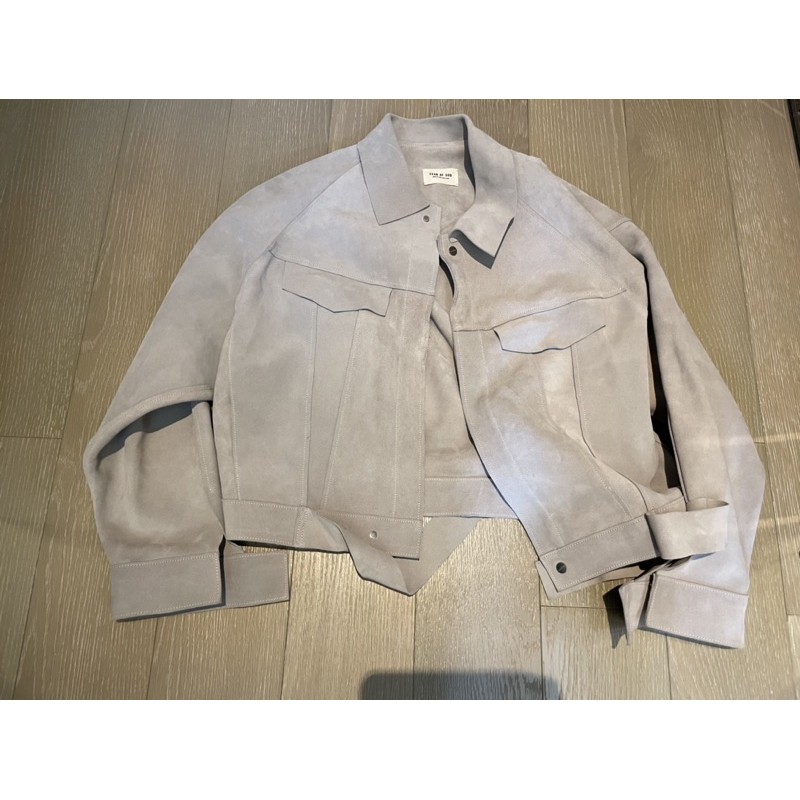 Fear of god 2025 suede trucker jacket