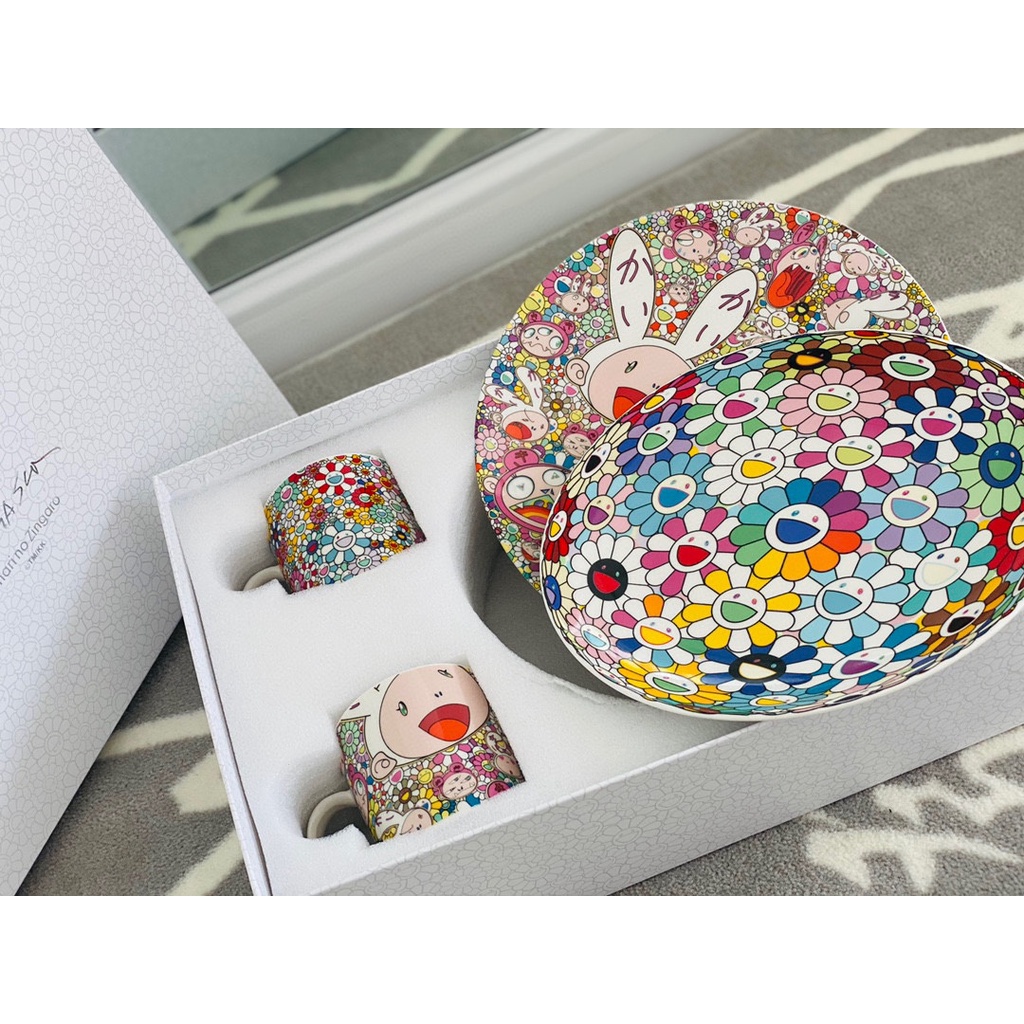 Survive 3XL】村上隆太陽花小花瓷盤餐盤餐具組合Kaikaikiki 兩