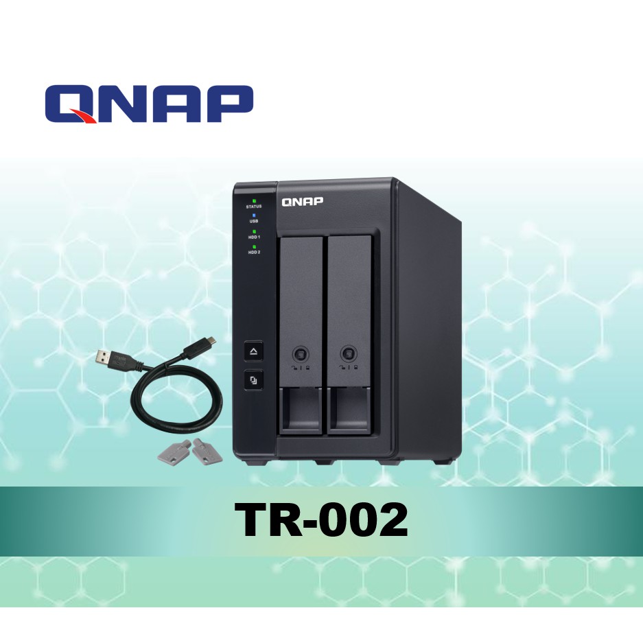 免運】QNAP威聯通TR-002 2 bay USB 3.2 RAID磁碟陣列外接盒Type-C/SATA