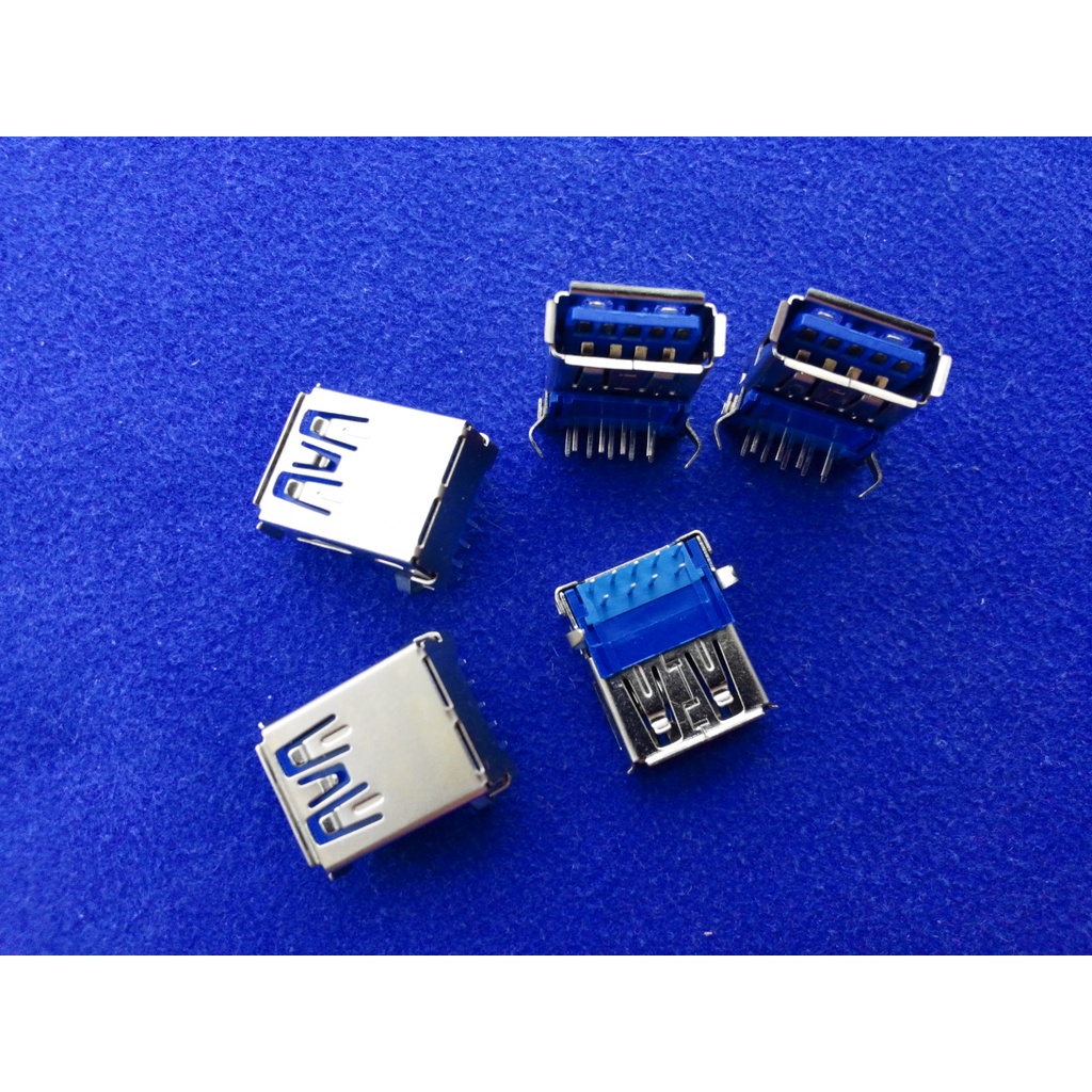 USB3.0 母頭 USB母座 1組5個 USB3.0 插座 USB-A 插座 90度彎腳座 | 蝦皮購物