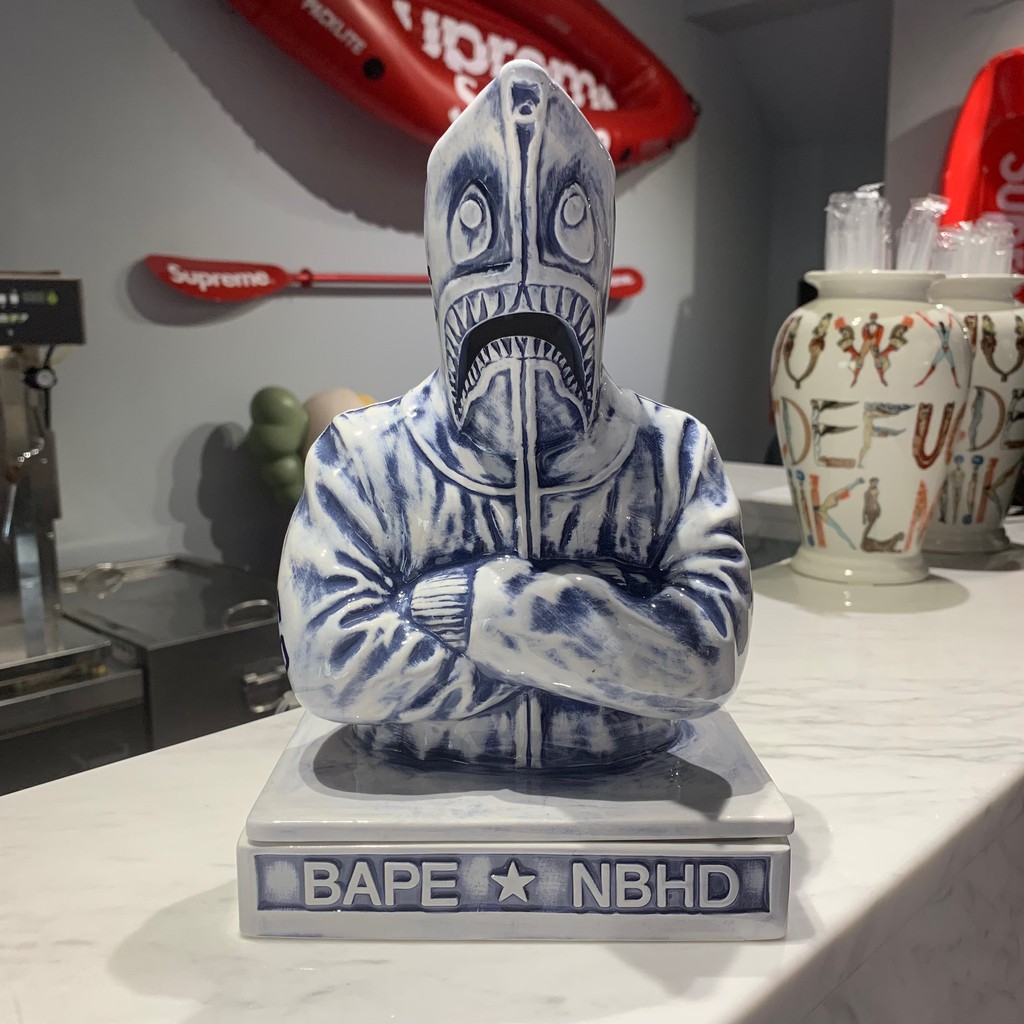 日本BAPE X NEIGHBORHOOD SHARK INCENSE CHAMBER 藍色聯名線香座全新