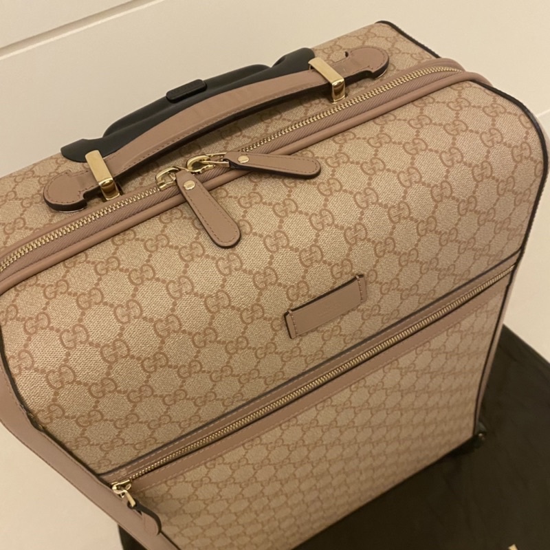 Gucci 經典logo 登機箱 行李箱 限量(粉膚色)