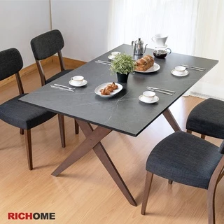 RICHOME  TA433    羅倫餐桌電腦桌(150CM)(大理石紋)-黑岩色   工作桌  辦公桌  餐桌 書桌