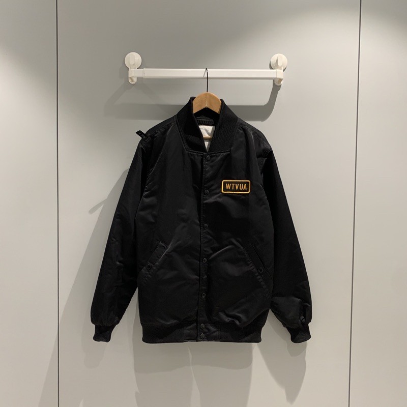 WTAPS 15AW WTVUA TEMA JACKET 字樣尼龍棒球外套M號/ 黑色| 蝦皮購物