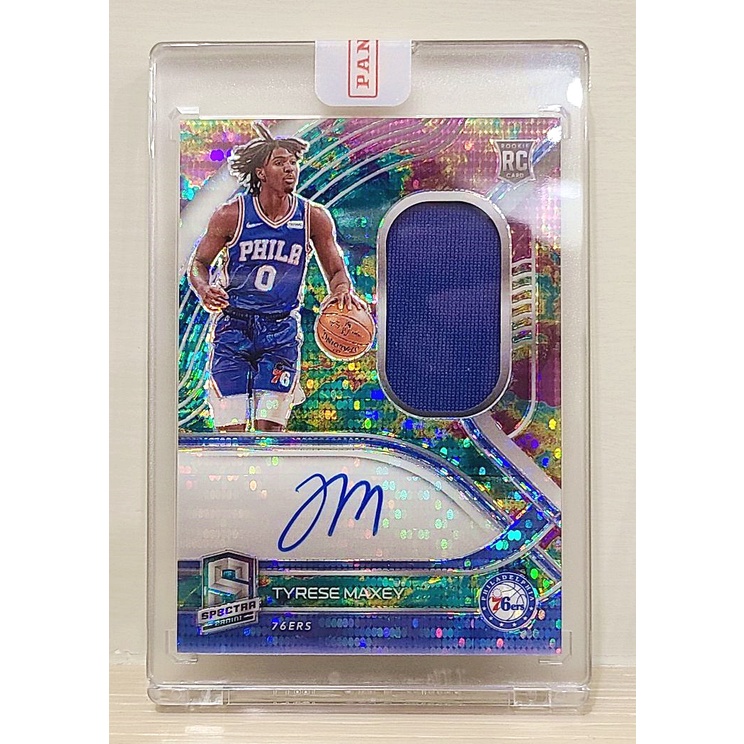 2020-21 Prizm Spectra Tyrese Maxey /99 RPA 76人RC 卡面簽名| 蝦皮購物