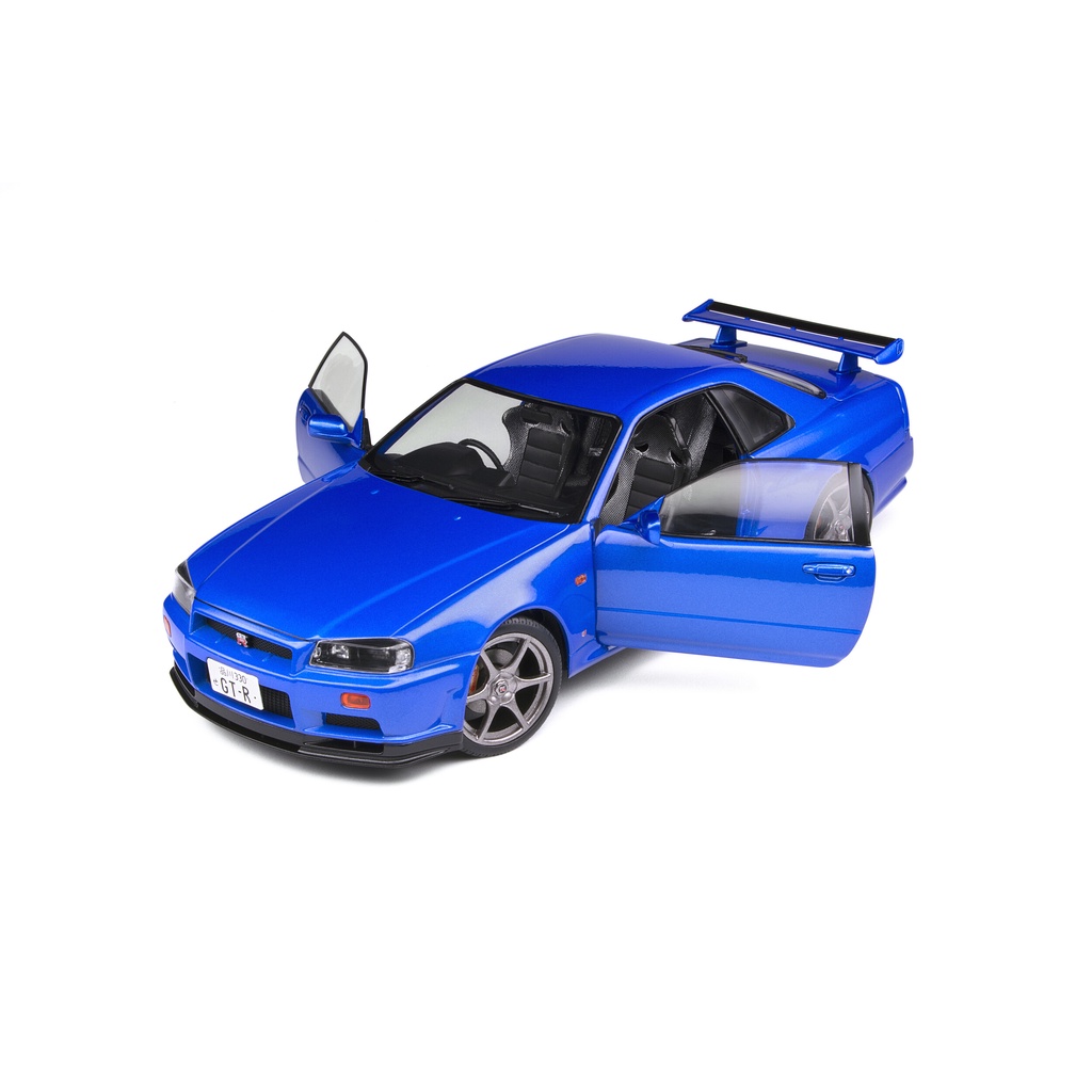 模例】Solido 1/18 NISSAN SKYLINE GT-R (R34) BAYSIDE BLUE 合金雙