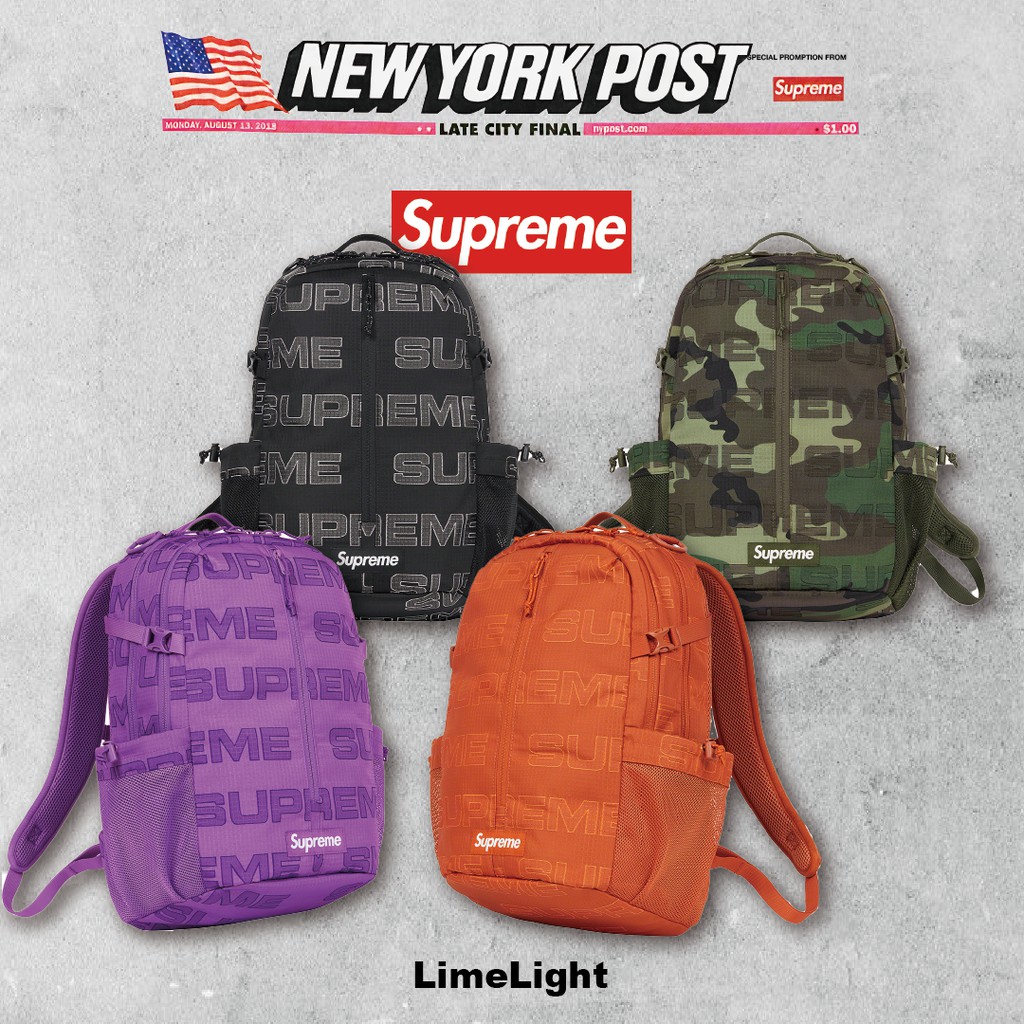 ☆LimeLight☆ 2021 F/W Supreme 51th Backpack 背包後背包黑/紫/綠/橘