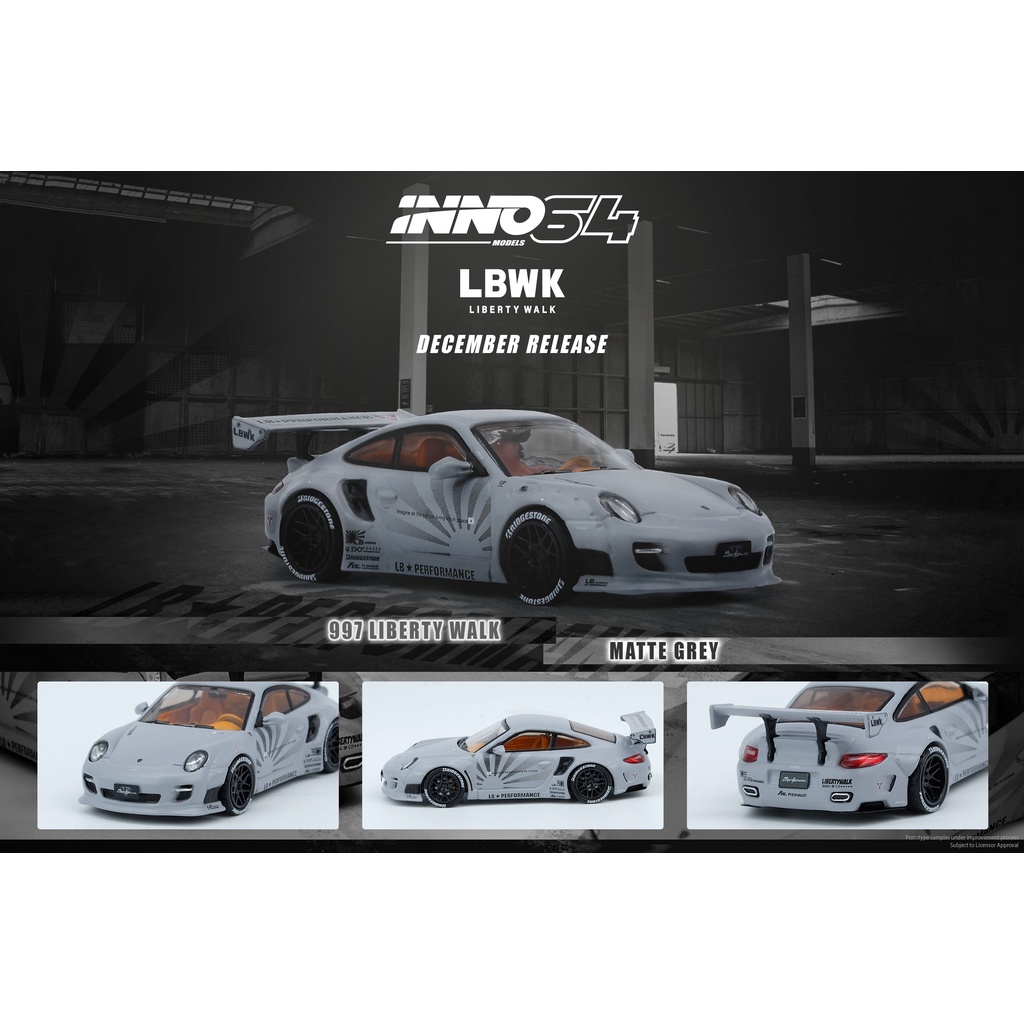 模例】iNNO64 1/64 Porsche 997 LIBERTY WALK LBWK 零戰灰| 蝦皮購物