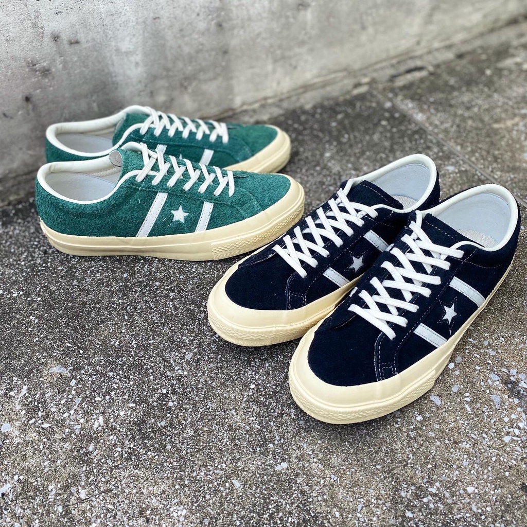 【CHII】日本限定 Converse STAR&BARS US SUEDE 麂皮絨 ONE STAR 黑色x奶油底