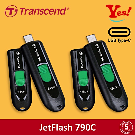 【Yes！公司貨】創見 Transcend JetFlash 790C 64GB 128GB Type-C USB隨身碟 | 蝦皮購物