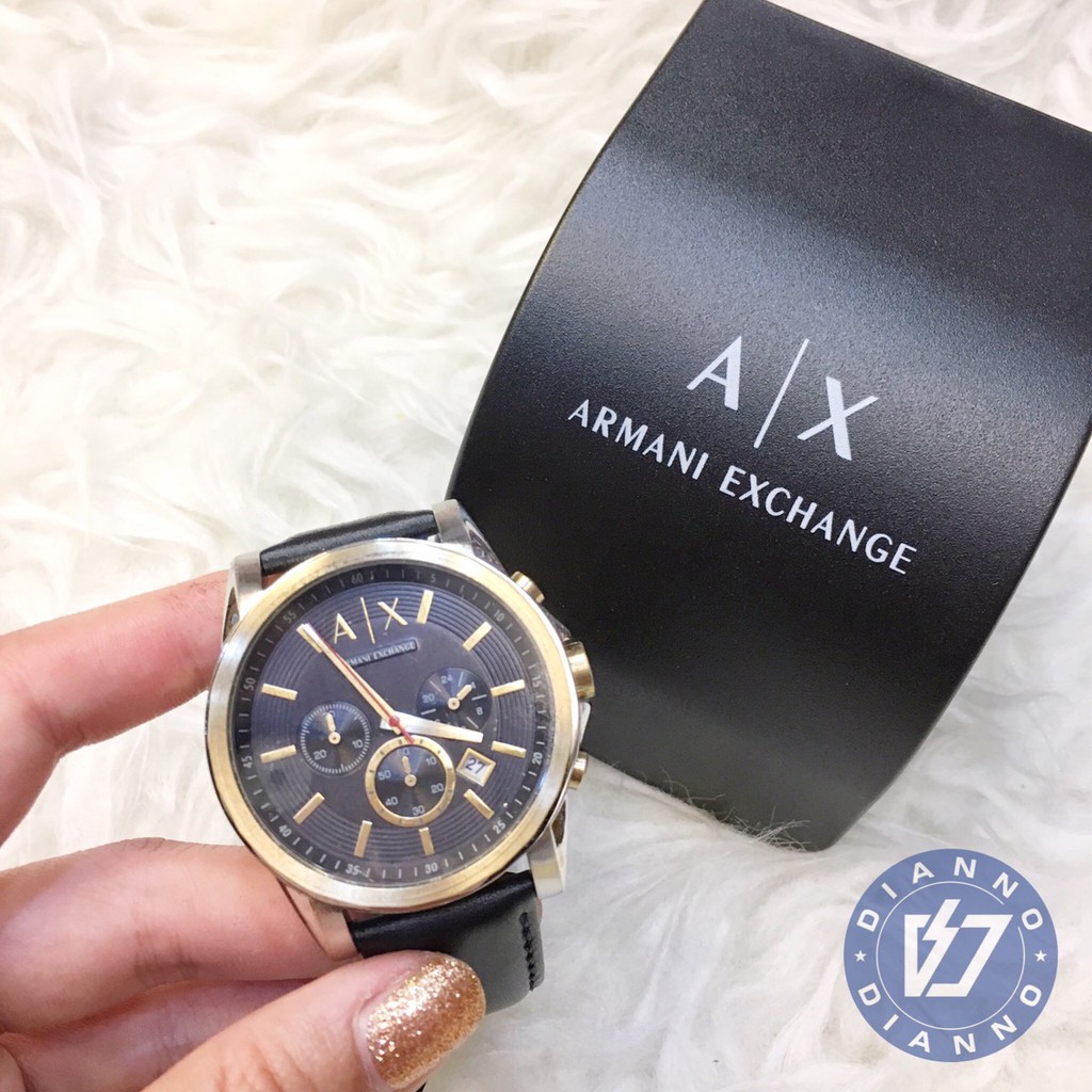 免運 帝安諾 -實體店面 AX Armani Exchange 阿曼尼 三環 三眼 中性手錶 44mm AX2515黑金