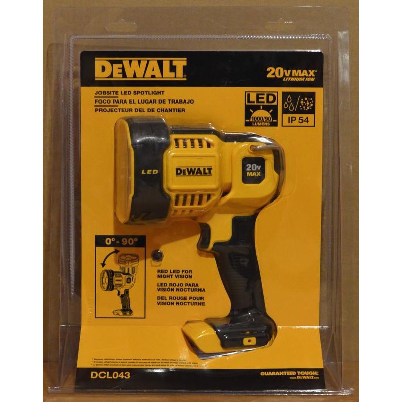 小強工具】全新DEWALT DCL043 18V 20V 鋰電充電LED 工作燈電燈手電筒得