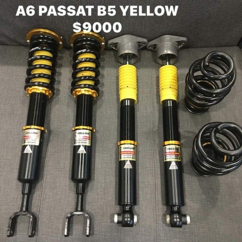 A6 福斯PASSAT B5 YELLOW 高低軟硬可調避震器| 蝦皮購物