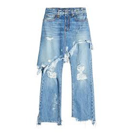 R13 Distressed Double Jeans Jolin GiGi