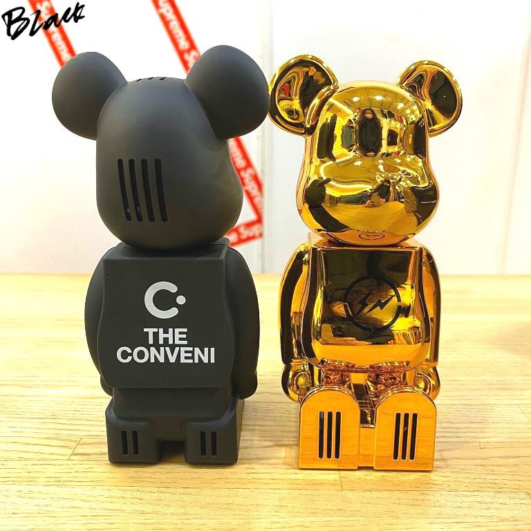 BLACK極新FRAGMENT x CONVENI x BE@RBRICK黑金cleverin小熊公仔(黑OR金