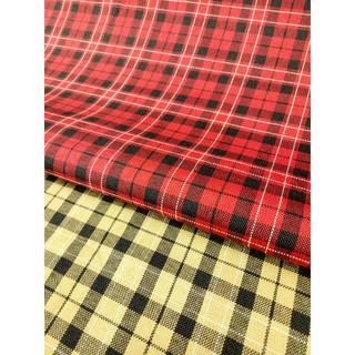 &布料共和國& ~300D 平織布 方格紋款 (紅.膚黃) 桌布.裝飾.佈置...
