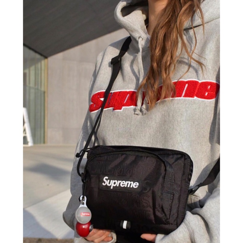 Supreme SS19 Shoulder Bag 刺繡側背包斜背包黑色🇯🇵日本公司貨🔥現貨