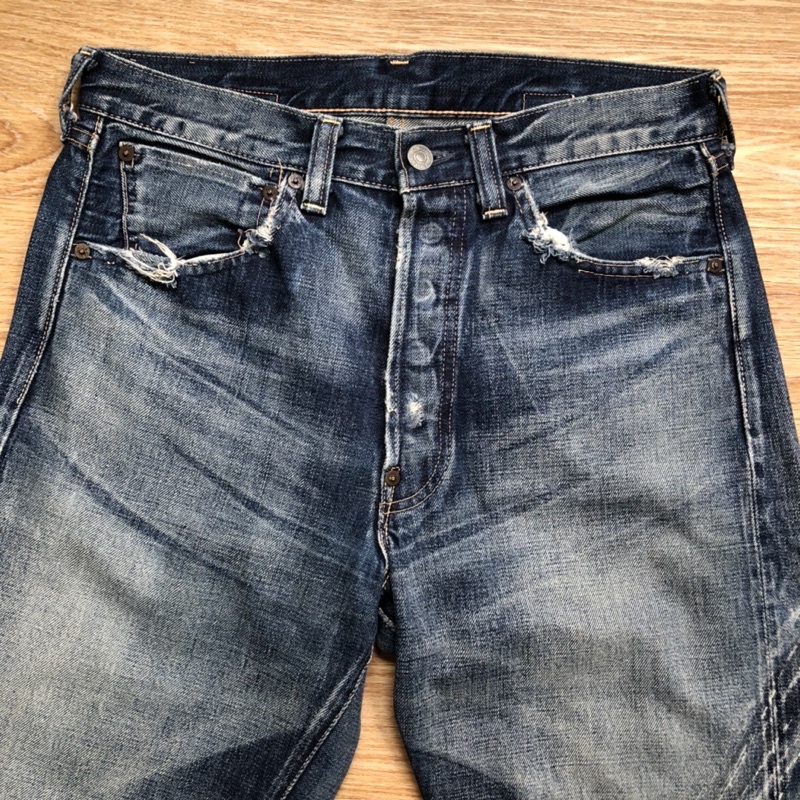 日本製Levi's VINTAGE Clothing LVC 37501 501XX寬版牛仔褲34 水洗刷色