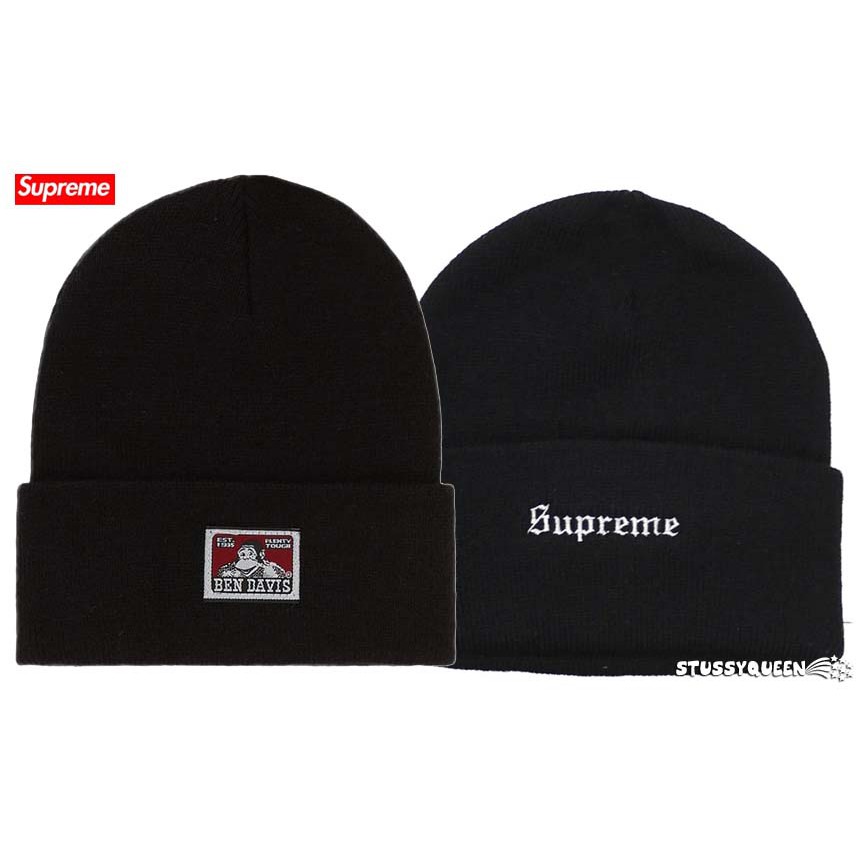 全新正品2019 秋冬現貨Supreme X Ben Davis Beanie 聯名限量刺繡字體反