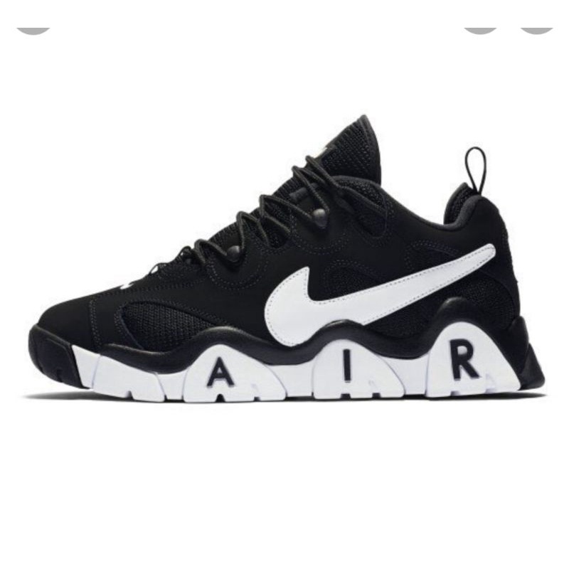 Nike Air Barrage Low Black 復古麂皮籃球鞋 大Logo 黑白 二手