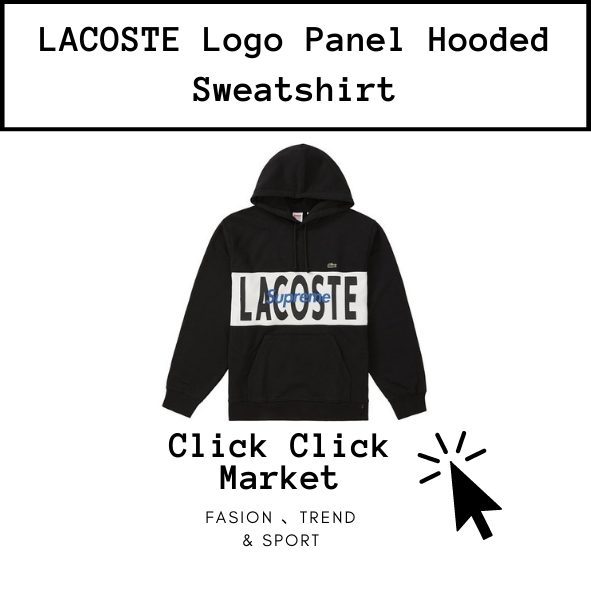 SUPREME FW19 LACOSTE Logo Panel Hooded 鱷魚聯名款帽tee 【CCM