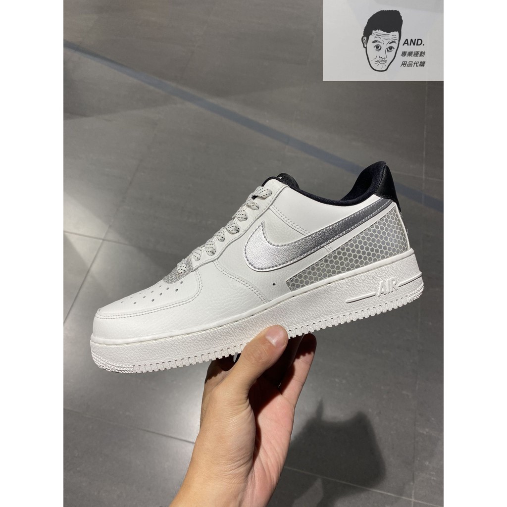 AND.】NIKE AIR FORCE 1 07 LV8 3M 白銀黑運動滑板休閒男款CT2299-100