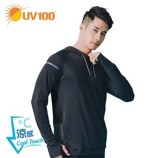 【UV100】 防曬 抗UV-涼感連帽透氣上衣-男(BG21064)